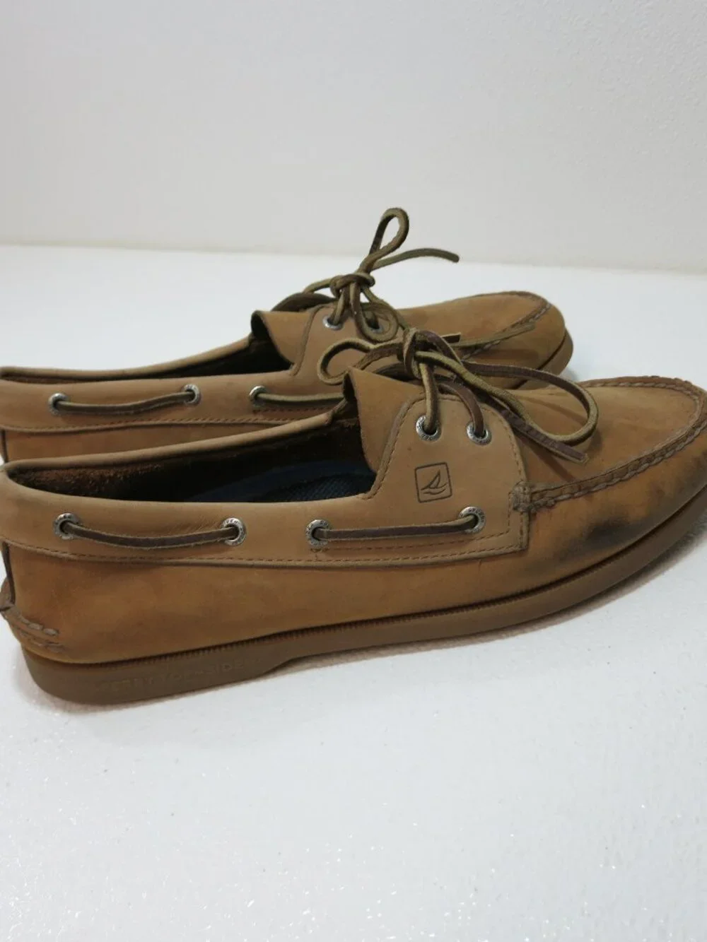 Sperry Top-Sider Natural Nubuck Leather Comfort Deck Boat Shoes Footwear 11 M